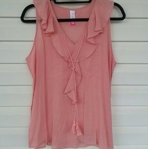 Spring Pink Ruffle Blouse New with Tags
